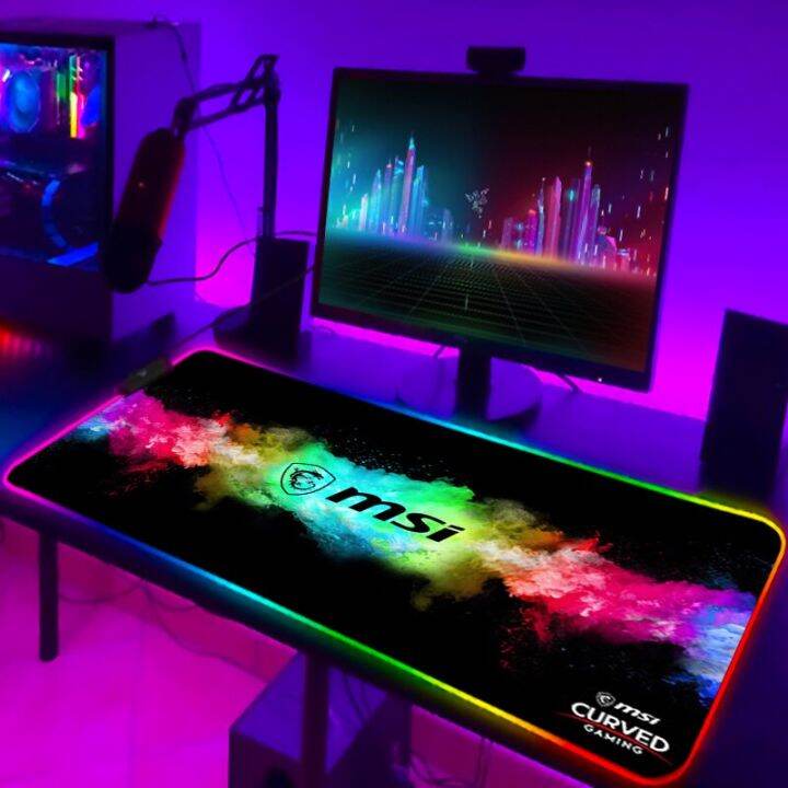 Msi Mouse Pad Rgb Mousepad Keyboard Gaming Carpet Backlit Mat Computer Pc  Gaming Table Gamer Mausepad Desk Mat Protector Pad Diy | Lazada.Vn