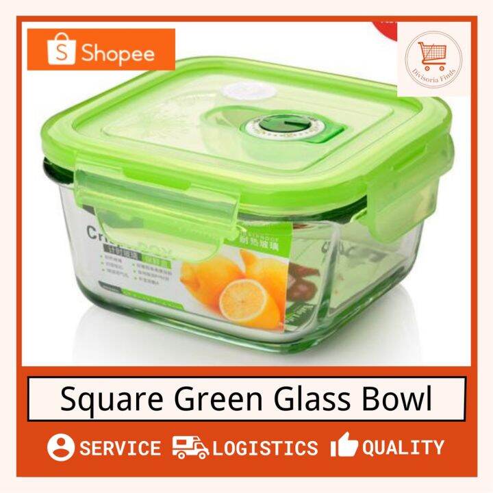 3053 Glass Crisper Microwavable Green Square Lazada PH