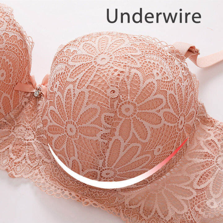 ผู้หญิง12ถ้วยใหญ่ลูกไม้ชุดชั้นในเซ็กซี่ดอกไม้-underwire-ชุดชั้นในสุภาพสตรี-push-up-เสื้อหญิงชุดชั้นในบางครึ่งถ้วยรวบรวมบราเซีย36-42c