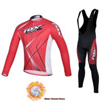 【CW】 Winter Bicycle Clothing Men 39;s Thermal Fleece Fox Cycling Team Long Sleeve Bike Uniform Wool MTB Suit Tenue Cyclisme Homme Hiver