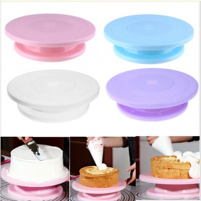 【LZ】✶✐  Plastic Cake Turntable Set Kitchen Baking Tools Stand DIY Mold Rotating Stable Anti-Skid Round Table Acessórios de decoração