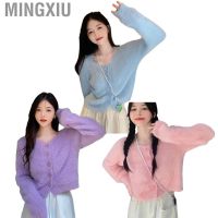 COD Mingxiu Womens Short Sweater  Moderate Thickness Elastic Soft Button Front Knit Pullover Sweater  for Party for Vacation for Autumn