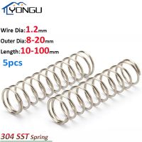 304 Stainless Steel Compression Springs Return Spring Steel Wire Diameter 1.2mm Outside Diameter 8 22mm Length10-100mm