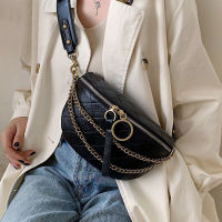 2021 Casual Chest Bags Women Simple Korean Style Chain Crossbody Bags Female PU Leather Waist Bag Ladies Messenger Bag