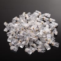 [HOT JJRQQZLXDEE 574] 100ชิ้น RJ45 Modular เสียบเชื่อมต่อเครือข่ายสำหรับ UTP Cat5 Cat5e หัวสายเคเบิล