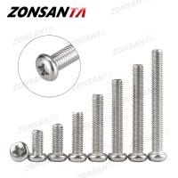 ZONSANTA M1.6 M2 M2.5 M3 M4 M5 M6 DIN7985 GB818 304 Stainless Steel Cross Recessed Pan Round Head Screw Phillips TV Bolts