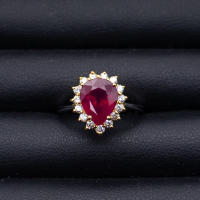 แหวนพลอยทับทิม(Natural Ruby) ตัวเรือนเงินแท้ 92.5% ชุบหน้าทองตัวทองคำขาว ไซส์นิ้ว 57 หรือเบอร์ 6 US สินค้ามีใบรับประกันจากทางร้าน