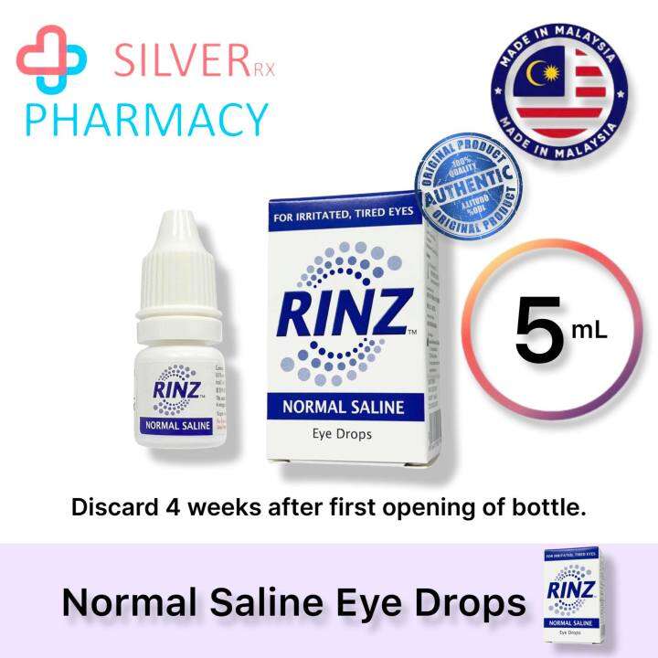 [Exp 05/2025] Rinz Normal Saline Eye Drops 5mL Lazada