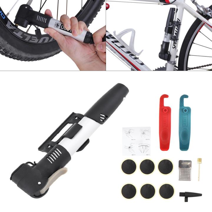 จักรยานขี่จักรยานยางซ่อมชุดเครื่องมือชุดพกพาที่มีแพทช์ตะไบชะแลงและเข็มพอง