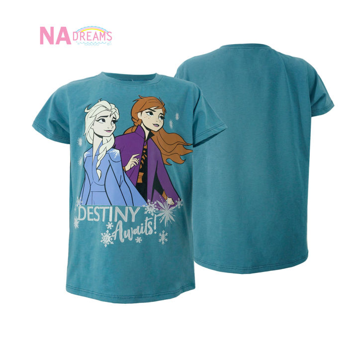 disney-เสื้อยืดคอกลม-เสื้อคอกลม-ผ้าคอตตอนสแปนเด็กซ์-ลายการ์ตูน-โฟรเซ่น-frozen-จาก-nadreams-เนื้อผ้าดี-นุ่มมาก