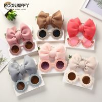 【YF】№✲  Baby Sunglasses with Hair Band Set Kids Children Glasses Bows Headband for 0-3 Years Accessories