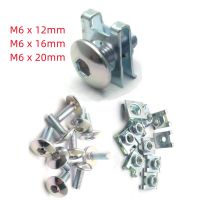 10sets Silver M6 Screw Bolt and U Type Clips with Nut for Motorcycle Scooter ATV Moped Plastic Cover length M6x12/16/20mm