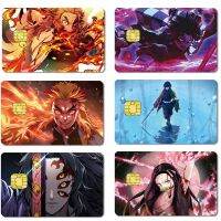 Anime Demon Slayer Tanjirou Nezuko Bank Credit Cards Bus Pass Stickers Cool Decoration Waterproof Stickers Collection Toys Gifts Stickers