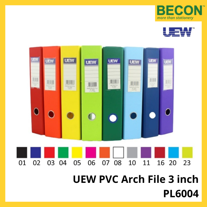UEW PVC Arch File 3 inch Colour PL6004 Lazada