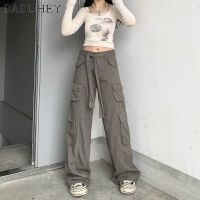 DaDuHey 2022 Women Ins Retro American Style Loose High Waist Wide Leg Straight Casual Workwear Pants