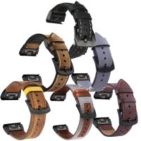 （Bar watchband）Fenix สายนาฬิกาหนัง,สายสำหรับการ์มิน7 7X 5/5X พลัส/6/โปร6X/MK1/935 955สายรัดข้อมืออัจฉริยะ22 26มม. ใส่ได้สายนาฬิกา