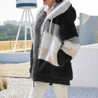 Women Coat Winter Loose Plush Coats Fashion Warm Hooded Jackets for Women Casual Long Sleeve Coats