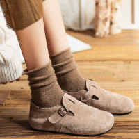 30 Cashmere Wool Socks Women Winter Thicken Warmer Crew Socks Japanese Style Solid Harajuku Retro Thermal Keep Warm Woman Socks