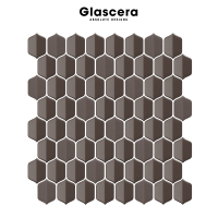 Glascera กระเบื้องโมเสคแก้ว ชนิดผิวมัน สีสันสวยงาม ไม่ดูดซึมน้ำ ไม่เกิดเชื้อรา ตกแต่งภายในและภายนอก Hexa Mocca