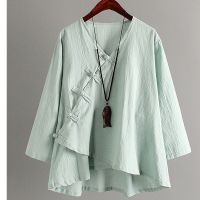 【CW】 Fashion Chinese Shirt Blouse Hanfu Tang Asian Cotton