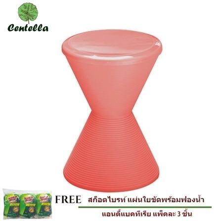 เก้าอี้พลาสติก DRUM STOOL PINK HOME LIVING ฟรี ฟองน้ำทำความสะอาด 3 ชิ้น