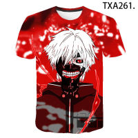 3D เสื้อ T โตเกียวปอบเสื้อยืดญี่ปุ่นอะนิเมะสบายๆเคน kaneki พิมพ์ผู้หญิงผู้ชายเลือดเสื้อ T เด็กสาวเด็กประเดิมเสื้อผ้าท็อปส์