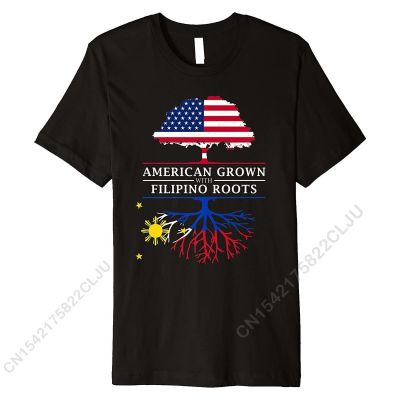 American Grown With Filipino Roots - Philippines Premium T-Shirt T Shirts Cal Hot Sale Cotton Tops Tees Printed On For Men