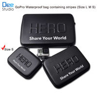 GoPro Waterproof bag containing stripes (Size L M S), GoPro, SJCam, YI, and other accessories can be installed GoPro กระเป๋ากันน้ำ ลายเคฟล่า ใส่ได้กับ GoPro Hero 11/10/9/8/7/6/5/4/3 SJCam YI ฯลฯ (มีไซส์ L M S)