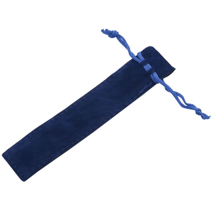 100-pcs-blue-velvet-pen-pouch-sleeve-holder-single-pen-bag-case-pencil-bag