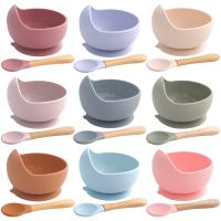 25 Colors High Quality Childrens Tableware Feeding Solid Food Bowl Spoon Set Of Dishes Plates For Food Baby Stuff Bowl Fork Spoon Sets