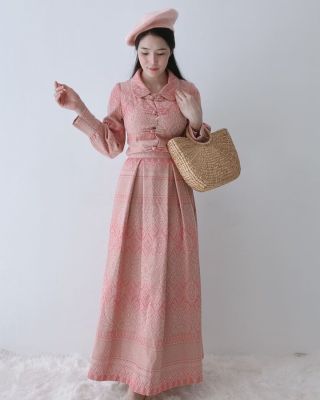 ชุดเจ้าหญิงผ้าไทย 💜💙 NEW🌟Set เสื้อ+กระโปรงสีชมพูหวานๆ