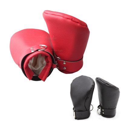 Fetish Leather Sex Bondage Fist Mitts Pony Play Slave Mittens Sensory Deprivation Protective Gloves Adult Game Horseshoe Gloves