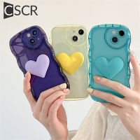 ?CSCR DIY เคสโทรศัพท์ลายหยักรูปหัวใจความรัก3D สำหรับ iPhone 14 13 12 11 Pro Max XR X XS Max ป้องกันกล้อง INS โปร่งใสกันกระแทกและผ้าคลุมกันฝุ่นซิลิโคนนิ่ม