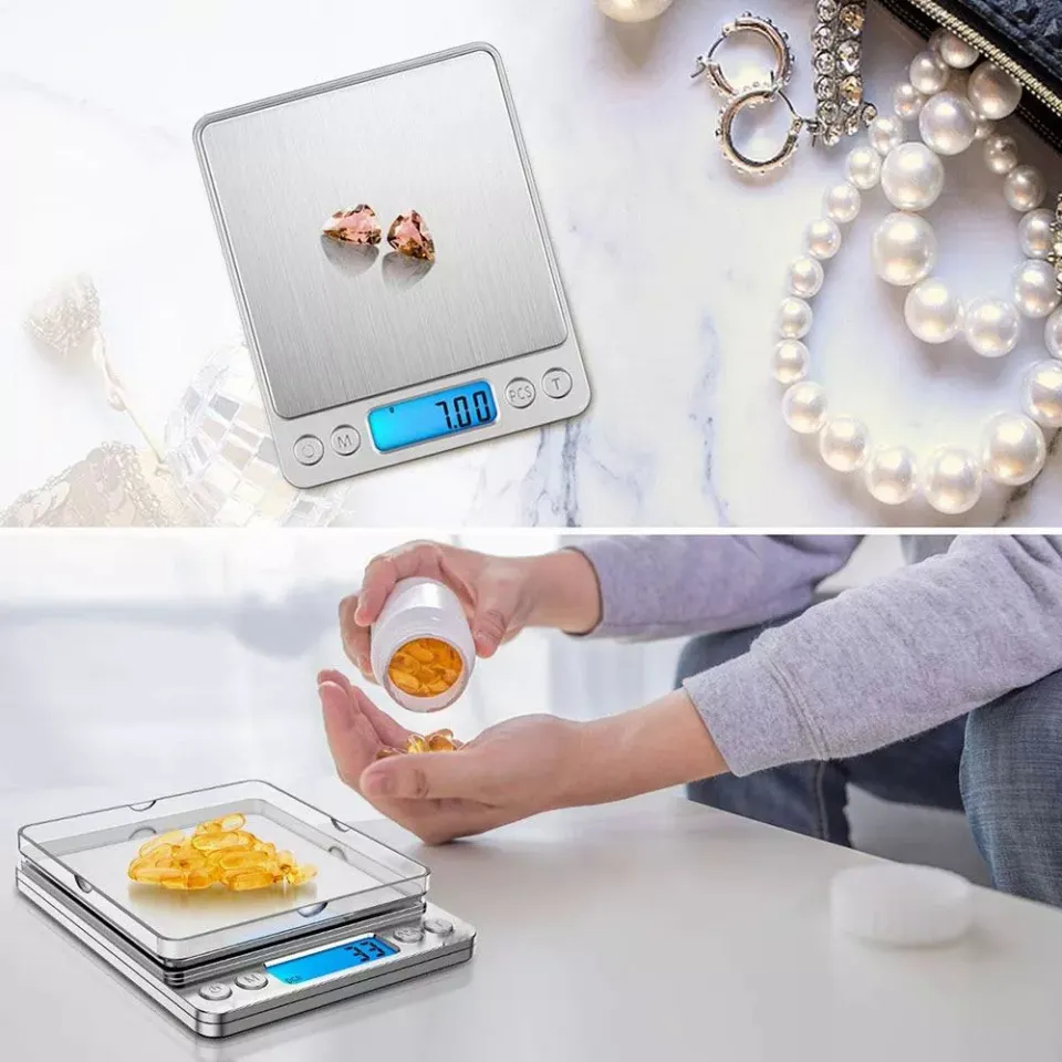 5000.01g Accurate Kitchen Scale High- Jewelry Scale Food Scale Electric Kitchen  Scale with Two Trays Kitchen Baking Scale Pocket Scale 