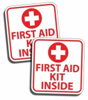 ○♞✣ 1st First Aid Kit Inside Stickers Decal Self Adhesive Vinyl Rescue Emergency DIY