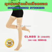 ถุงน่องรัดเส้นเลือดขอด ถุงน่องป้องกันเส้นเลือดขอด ถุงน่องรัดขา Class 3 (34-46 mmHg) / 34-46 mmHg Compression Socks Support Relief Pain Varicose Veins Stockings Level 3 (360D)