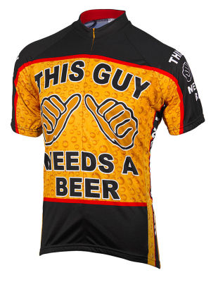 This Guy Needs a Beer Men Cycling Jersey Roupa Ciclismo Breathable Cycling ClothingQuick-Dry Bike Jersey Sportswear