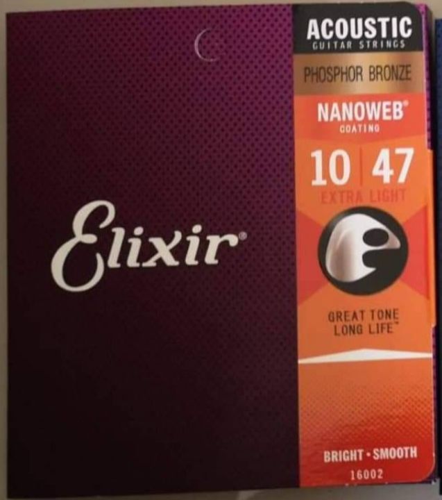 สายกีต้าร์ Elixir โปร่ง  เบอร์ 10/47 1 ชุด มี 6 เส้น ฟรีปิ๊ก 1 ตัว