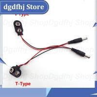 Dgdfhj Shop 5/10Pcs DC 9V Battery Clips Connector Buckle Connect wires Black Red Cable Connection dc male 5.5x2.1mm