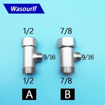 Wasourlf Toilet Adapter Tee Shape Male Female Thread 1/2 7/8 9/16 Inch Brass Material