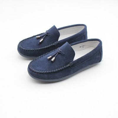 Little Kids Penny Loafers ส้นแบน Slip On รองเท้าเด็กวัยหัดเดินสำหรับชาย Causal สบาย Suede หนัง Loafers รองเท้า /Flats