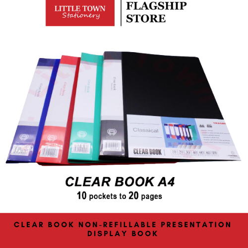 10 Pockets To 20 Pages Clear Book Display Book NonRefillable Presentation Display Book A4 Size