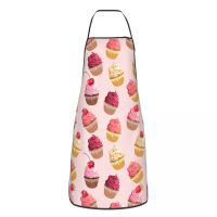 Delicious Pink Retro Cupcakes Apron for Women Men Unisex Bib Fairy Cake Cooking Kitchen Tablier Cuisine Chef Gardening Aprons