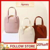 Aprery Tas Kosmetik หนัง PU ถุงเก็บของกันน้ำสีทึบอเนกประสงค์สำหรับผู้หญิงที่จัดระเบียบเครื่องสำอาง