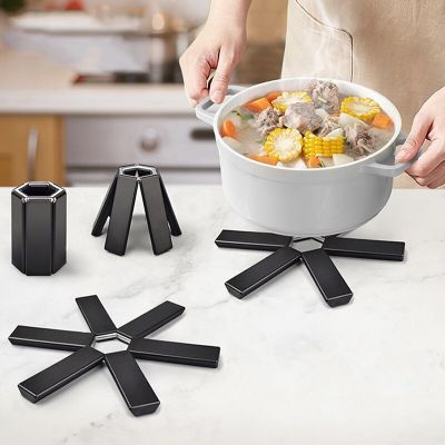 【CC】 Pot Dish Placemat Coaster Folding Insulation Temperature Pots And Pans Gadgets