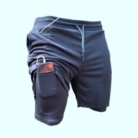 2023 New Men 2 In 1 Training Gym Shorts Fitness Man Joggers Summer Sports Breathable Quick Dry Beach Shorts Male Running Workout