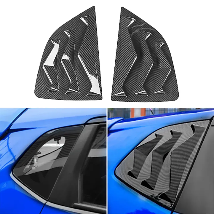 Carbon Fiber Car Side Vent Window Louver Shutter Covers Trim for Honda