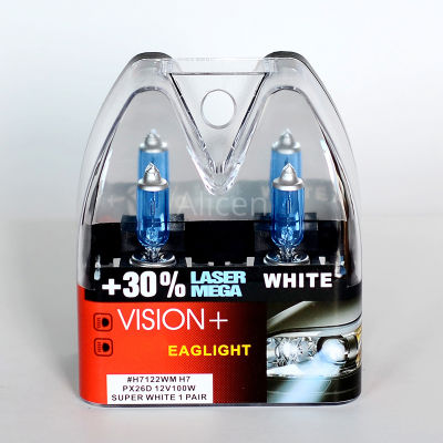 100W 12V Super White bulbs H7 Racing Vision +30 More Brightness Auto Headlight Hilo Beam Halogen Lamp Rally Performance Pair