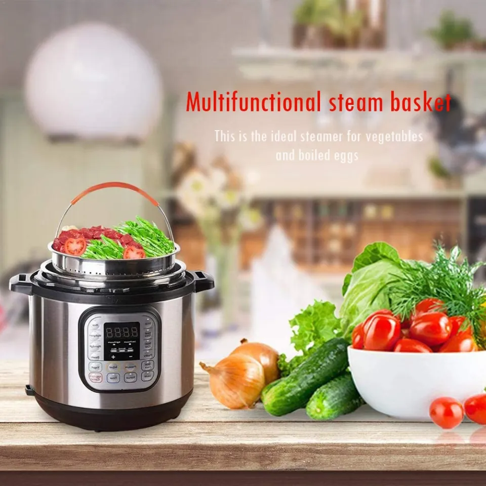 Stainless Steel Kitchen Steam Basket Pressure Cooker Anti-scald Steamer  Multi-Function Fruit Cleaning Basket Cookeo Accessories