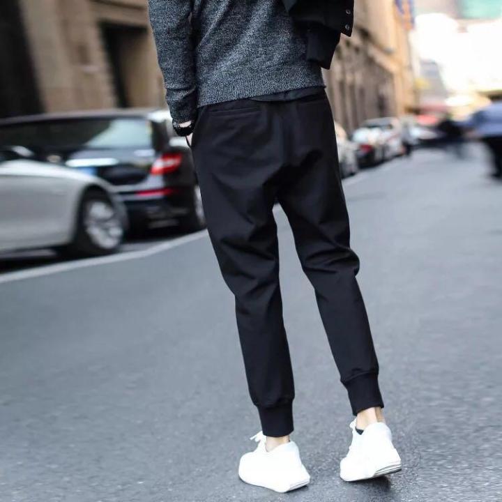 the-cheapest-กางเกงขายาวชาย-กางเกงขายาวลำลอง-กางเกงขายาวขาจั้ม-สีดำ-รุ่น-l0003